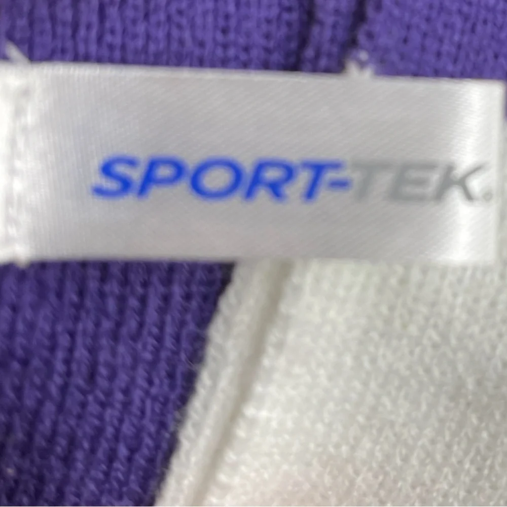 NWOT Unisex Sport-Tek Purple and White Spectator Scarf - 61”x8”